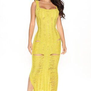 NEW Crochet Dress - Chartreuse